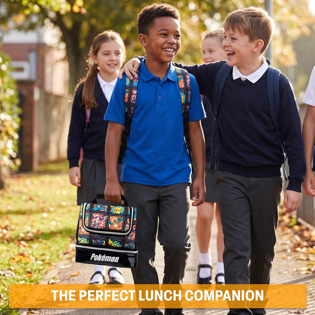 Pokémon Insulated Lunch Bag – Dual Compartment Kids Lunch Box with Handle