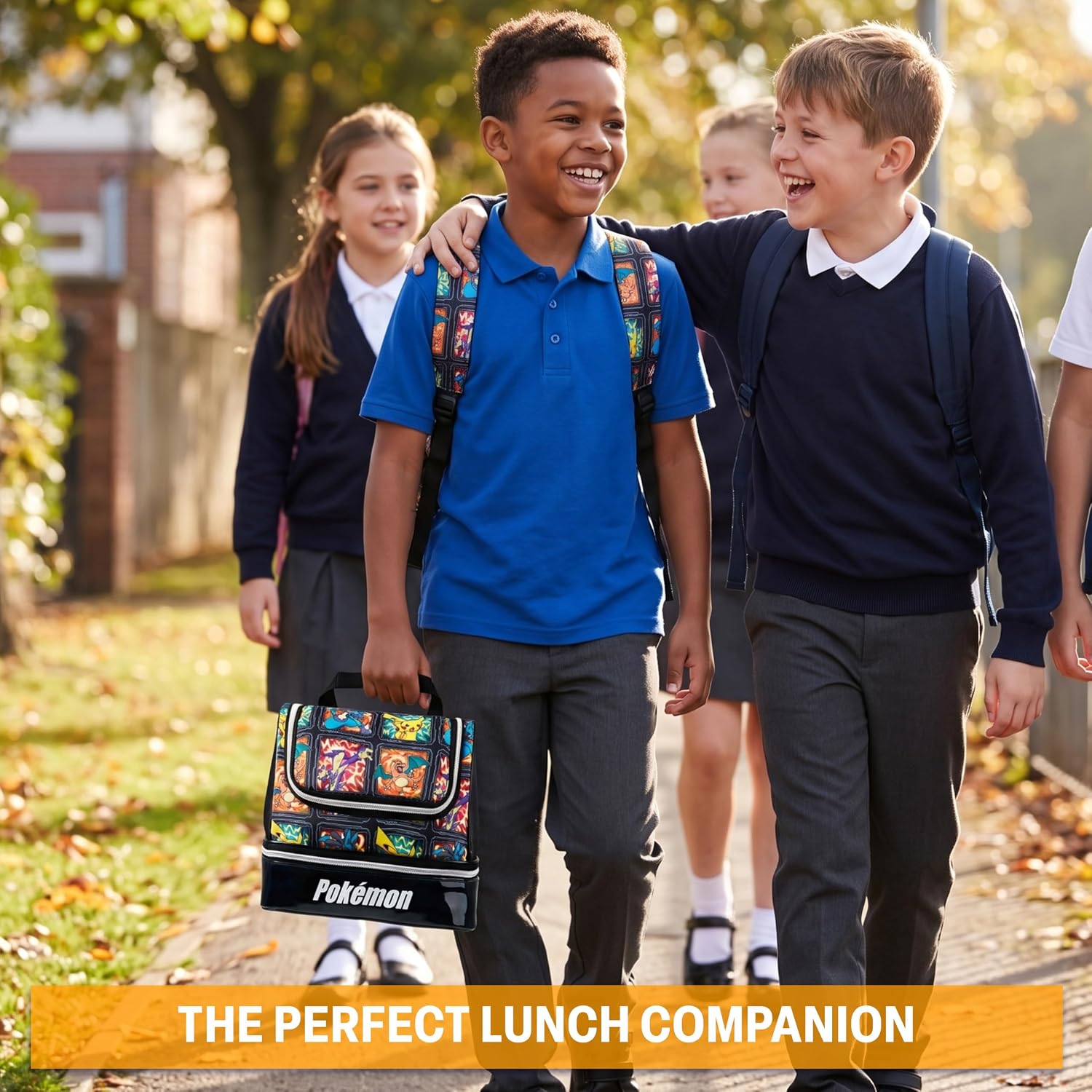 Pokémon Insulated Lunch Bag – Dual Compartment Kids Lunch Box with Handle