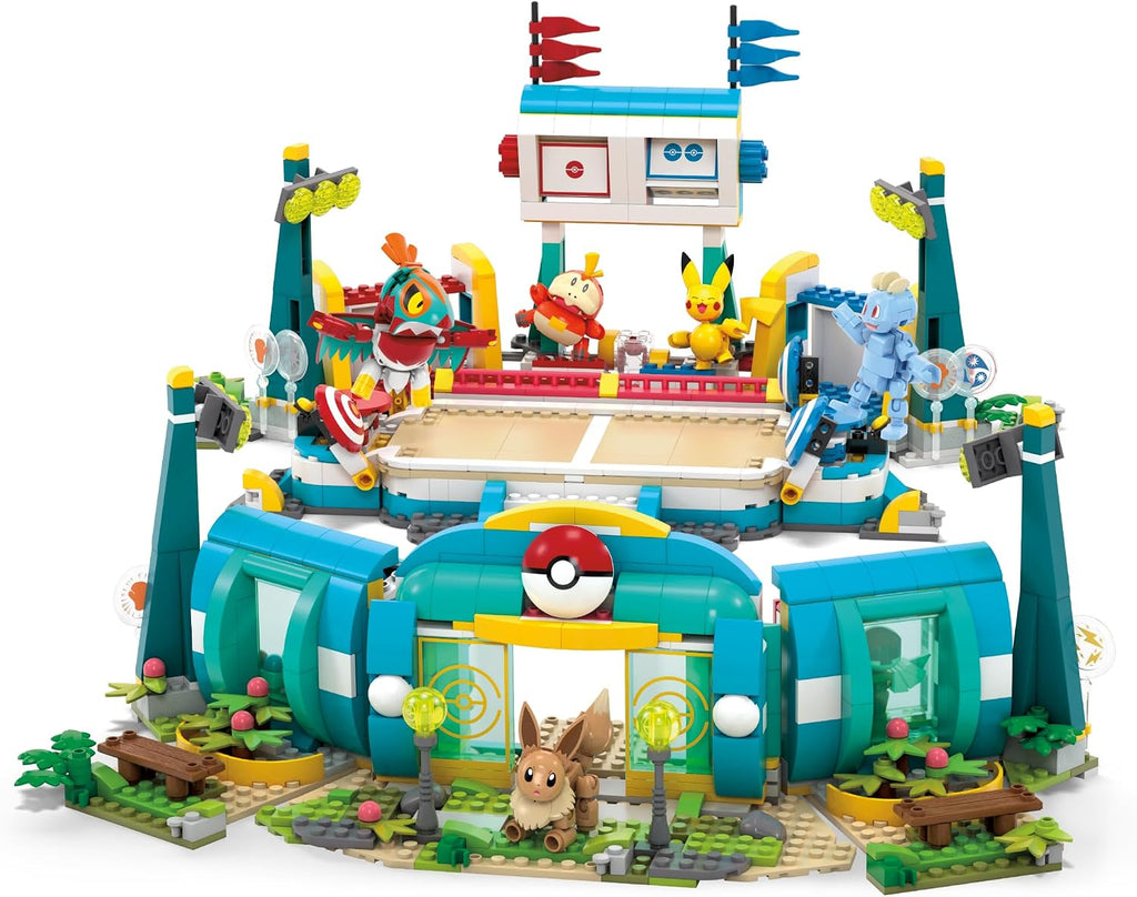 MEGA Pokémon Training Stadium Building Set – 1101 Pieces with 5 Figures & Battle Play