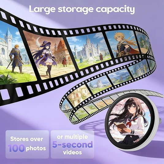 Digital Badge Pin – 1.7" LED Touchscreen Wearable for Photos, GIFs & Videos