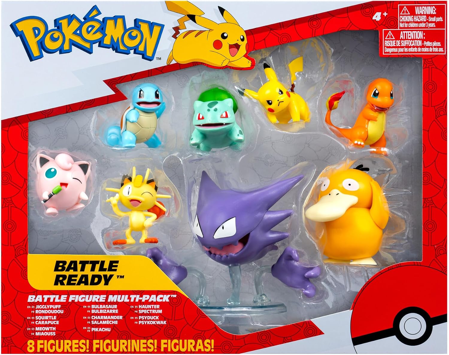 Pokémon Battle Figure 8-Pack – Kanto Collectible Figures Set with Pikachu