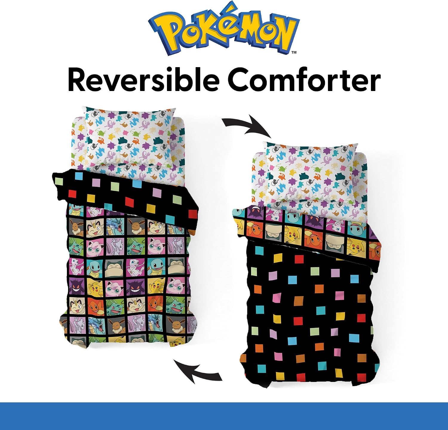 Pokémon Twin Bedding Set 4-Piece – Comforter, Sheets & Pillowcase for Kids