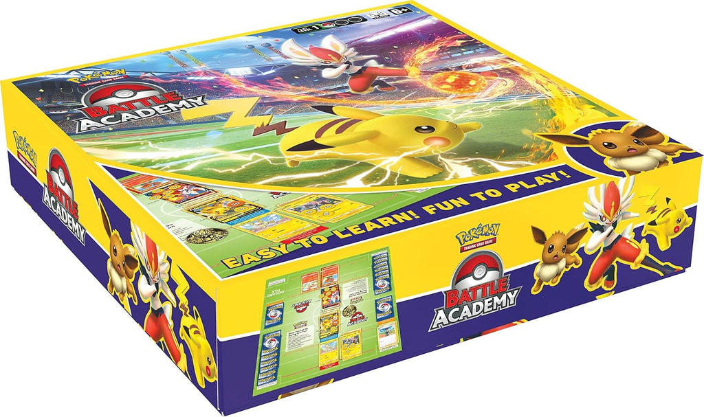 Pokémon TCG Battle Academy – 3 Deck Set with Pikachu V, Cinderace V & Eevee V