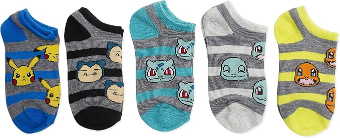 Pokémon Socks 5-Pack – Officially Licensed Character Crew Socks for Fans