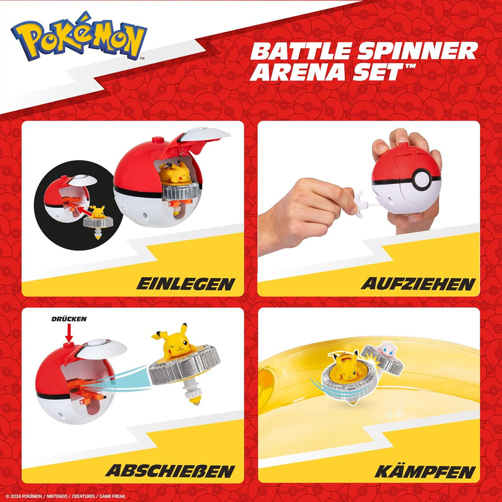 Pokémon Battle Spinner Arena Set – Pikachu & Mew Spinners with Launchers