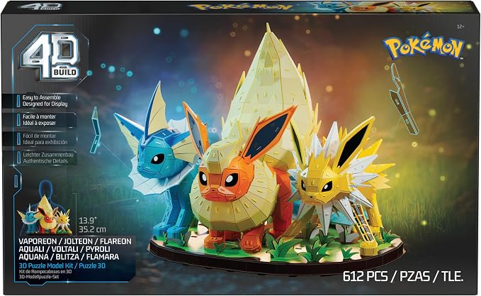 4D Build Pikachu 3D Puzzle – Pokémon Model Kit with 201 Pieces for Display