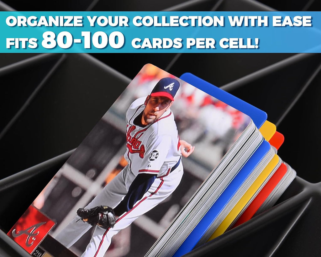 Trading Card Storage Tray – 15 Compartment Sorting Organizer for Sports Cards