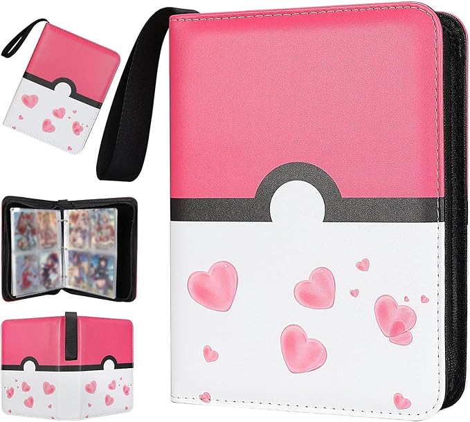 Trading Card Binder 400 Cards – Zippered Card Holder for Game & Sports Cards