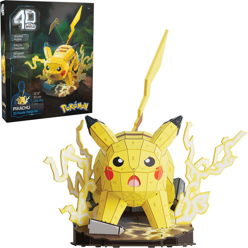 4D Build Pikachu 3D puzzle Pokémon model kit assembled for display