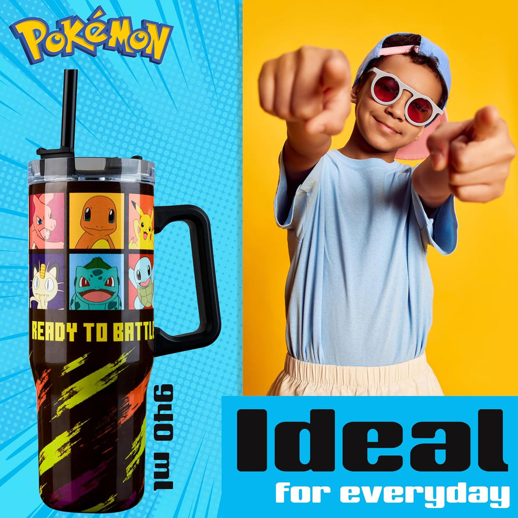 Pokémon Insulated Tumbler for Kids – Stainless Steel Cup with Straw & Handle