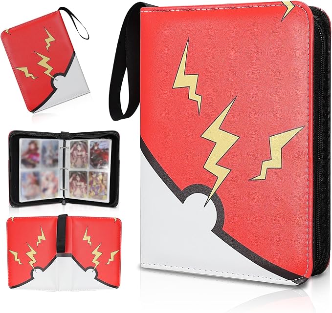 Trading Card Binder 400 Cards – Zippered Card Holder for Game & Sports Cards