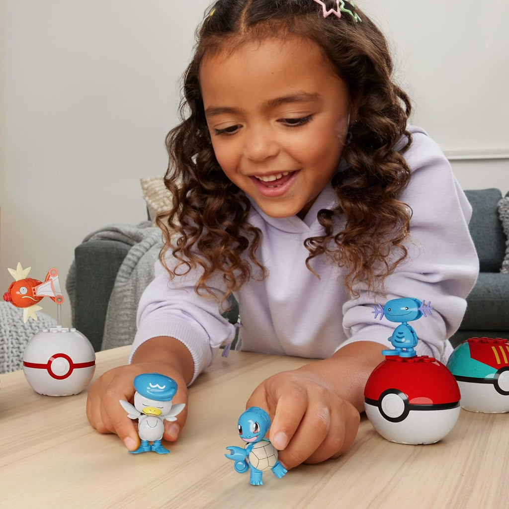MEGA Pokémon Water-Type Building Set – 4 Buildable Poseable Figures with Poké Balls
