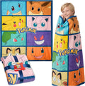 Pokémon soft fleece throw blanket with Pikachu and Charizard design 51 by 59 inches