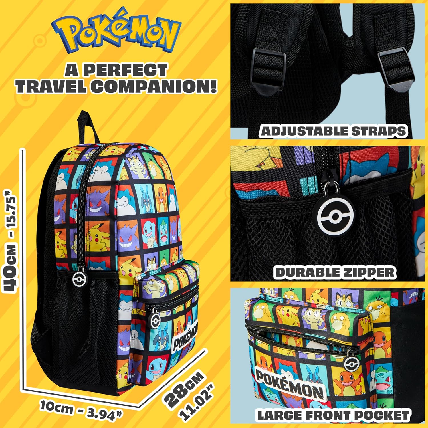 Pokémon Backpack for Kids – Roomy School Bag with Character Design