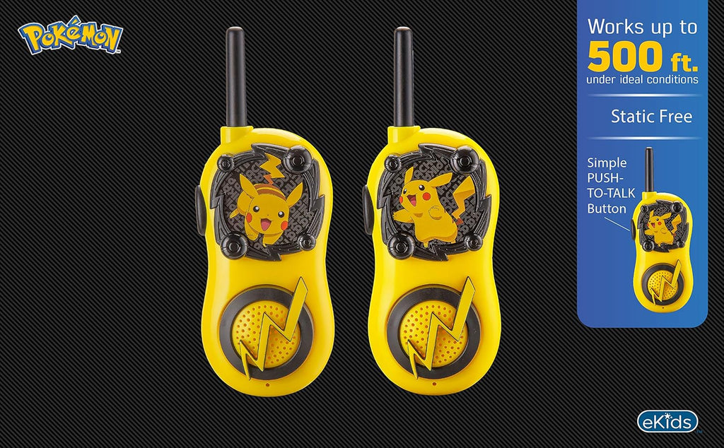 Pokémon Pikachu Walkie Talkies for Kids – Long Range Two-Way Radios
