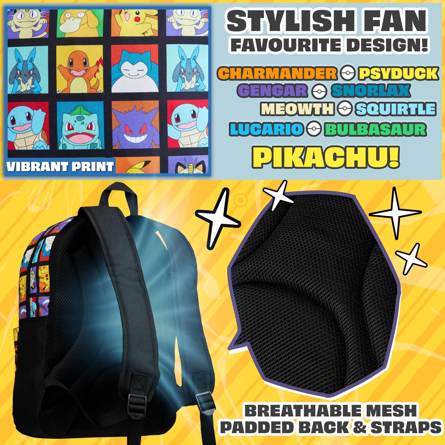 Pokémon Backpack for Kids – Roomy School Bag with Character Design