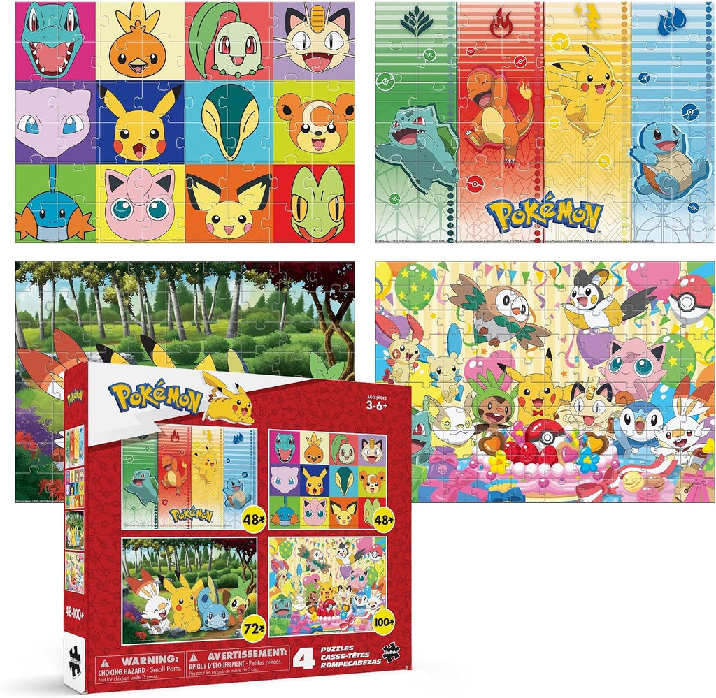 Pokémon puzzle 4-pack with four 500-piece jigsaw puzzles and reference posters