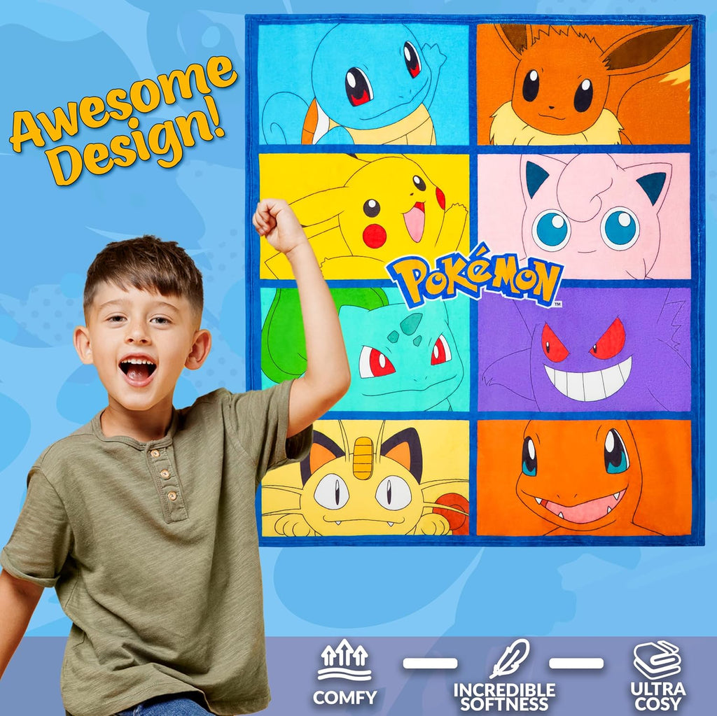 Pokémon Fleece Throw Blanket – Soft Cozy 51x59" Blanket for Kids & Fans
