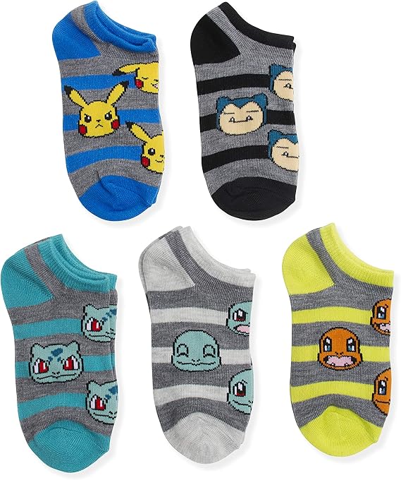 Pokémon Socks 5-Pack – Officially Licensed Character Crew Socks for Fans