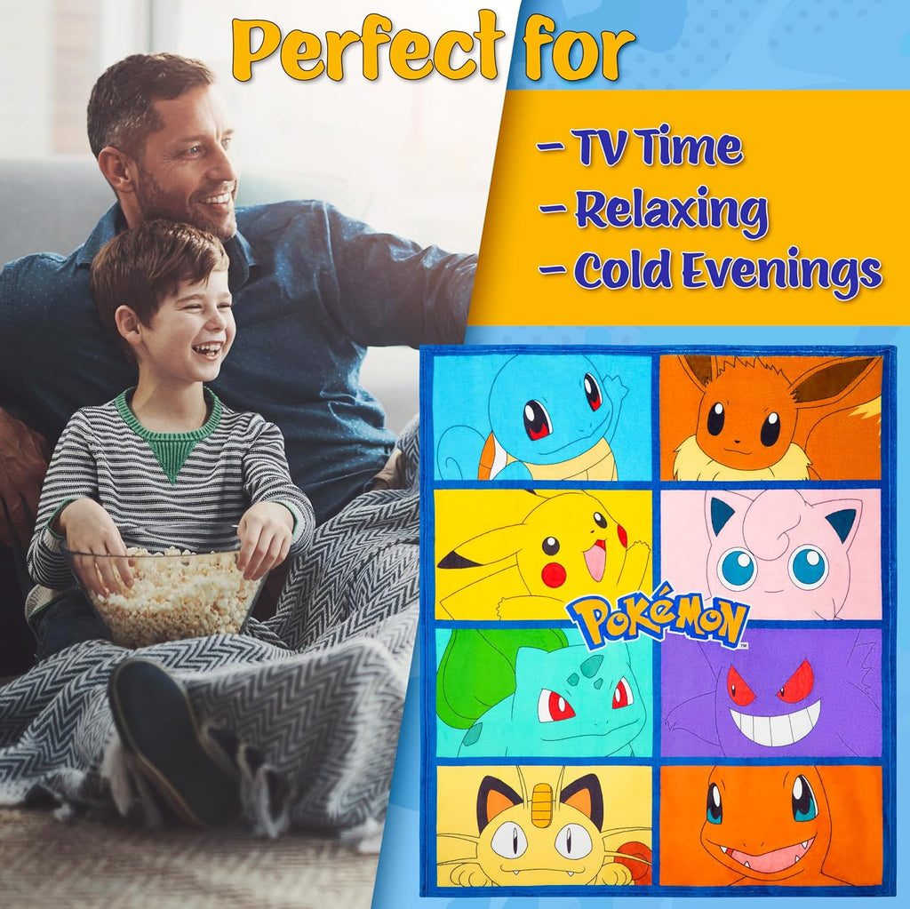 Pokémon Fleece Throw Blanket – Soft Cozy 51x59" Blanket for Kids & Fans