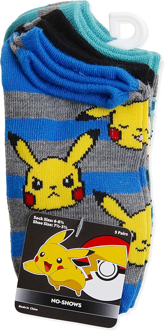 Pokémon Socks 5-Pack – Officially Licensed Character Crew Socks for Fans