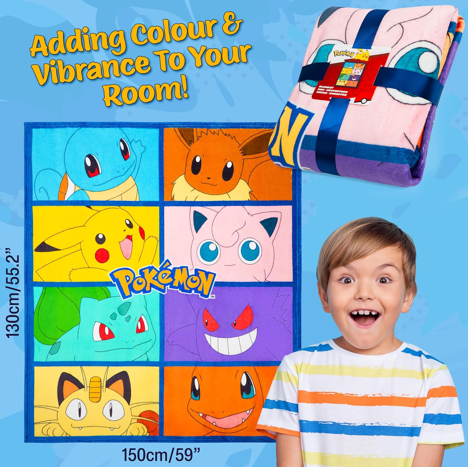 Pokémon Fleece Throw Blanket – Soft Cozy 51x59" Blanket for Kids & Fans