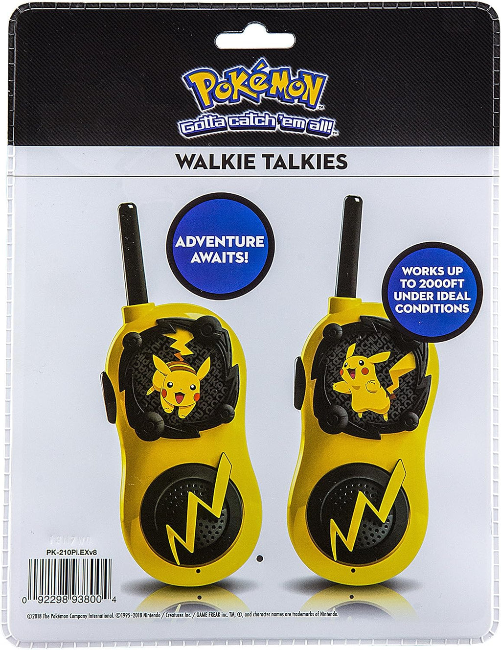 Pokémon Pikachu Walkie Talkies for Kids – Long Range Two-Way Radios