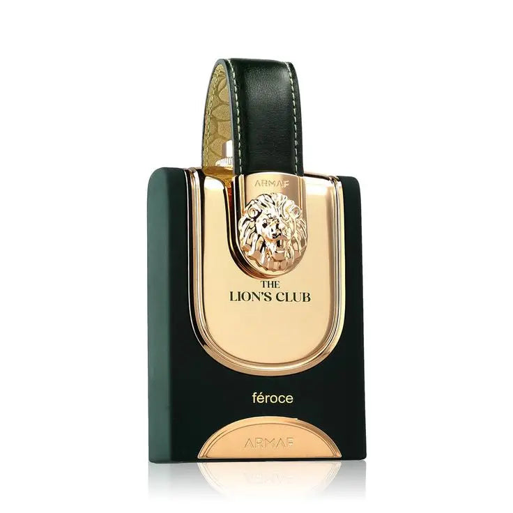 Armaf The Lion's Club Feroce Eau de Parfum 3.4 oz spray bottle, long lasting intense woody amber fragrance for men