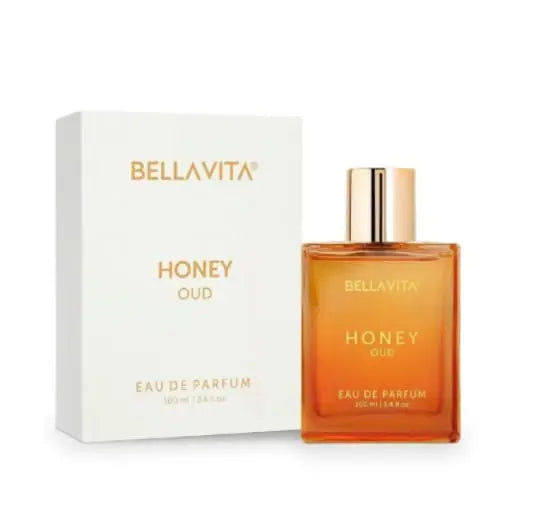 Bella Vita Luxury Honey Oud Eau de Parfum 100ml spray bottle, long lasting warm honey oud fragrance for men