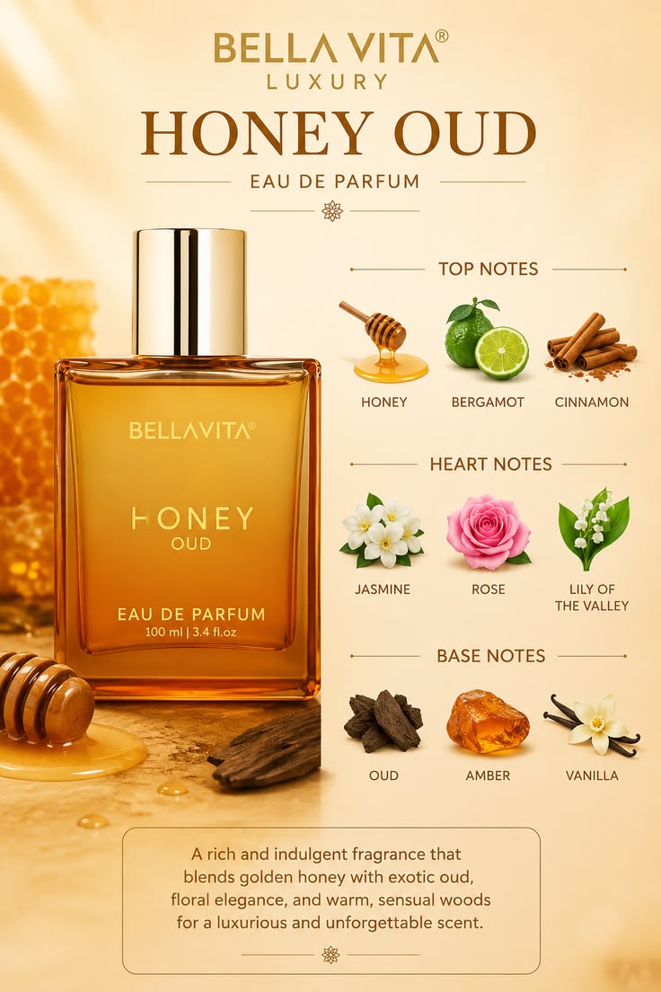 Bella Vita Luxury Honey Oud Eau de Parfum Spray 100ml / 3.4oz Unisex