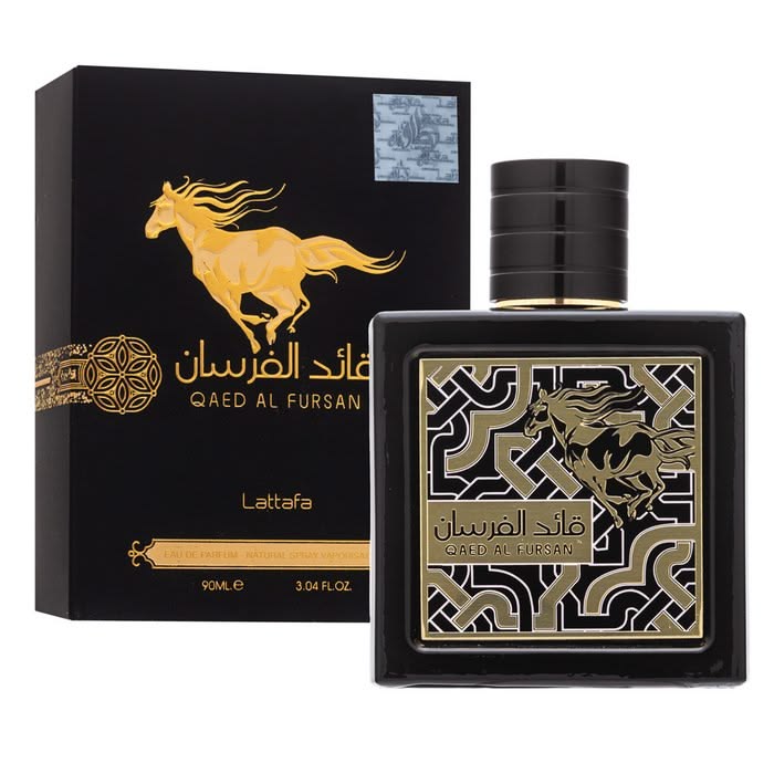 Lattafa Qaed Al Fursan Eau de Parfum 100ml blue and gold bottle