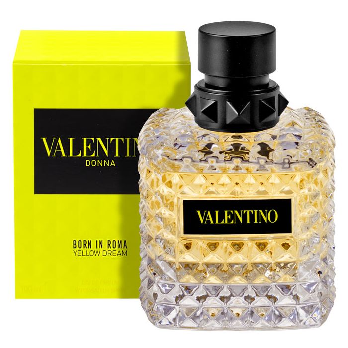 Valentino Donna Born in Roma Yellow Dream Eau de Parfum studded spray bottle 3.4 oz for women