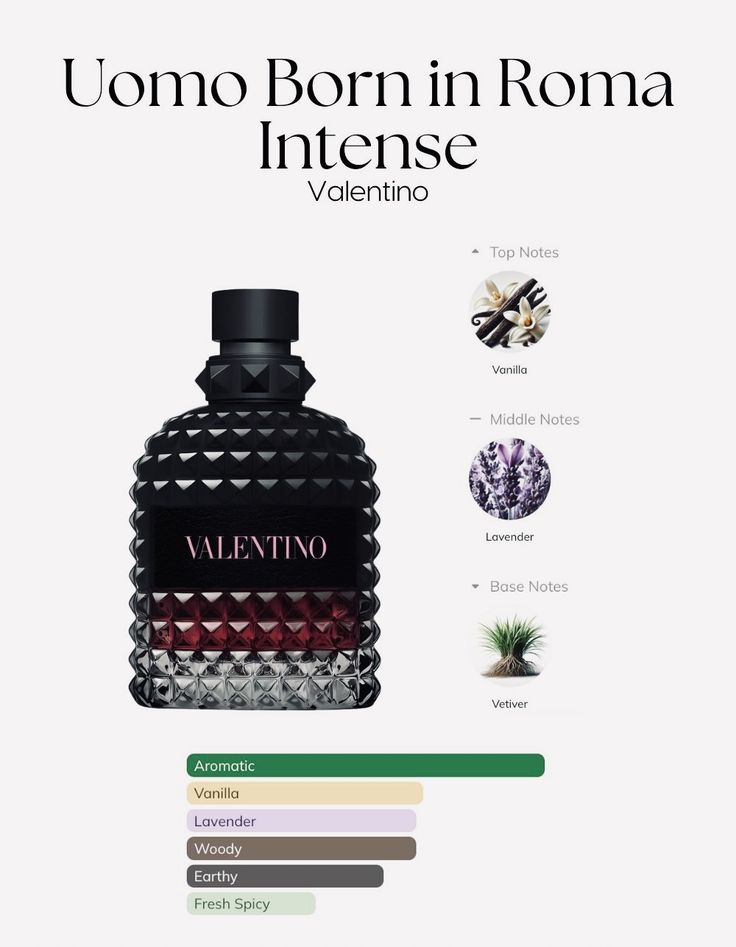 Valentino Uomo Born in Roma Intense EDP 3.4 oz – Men's Woody Aromatic Cologne
