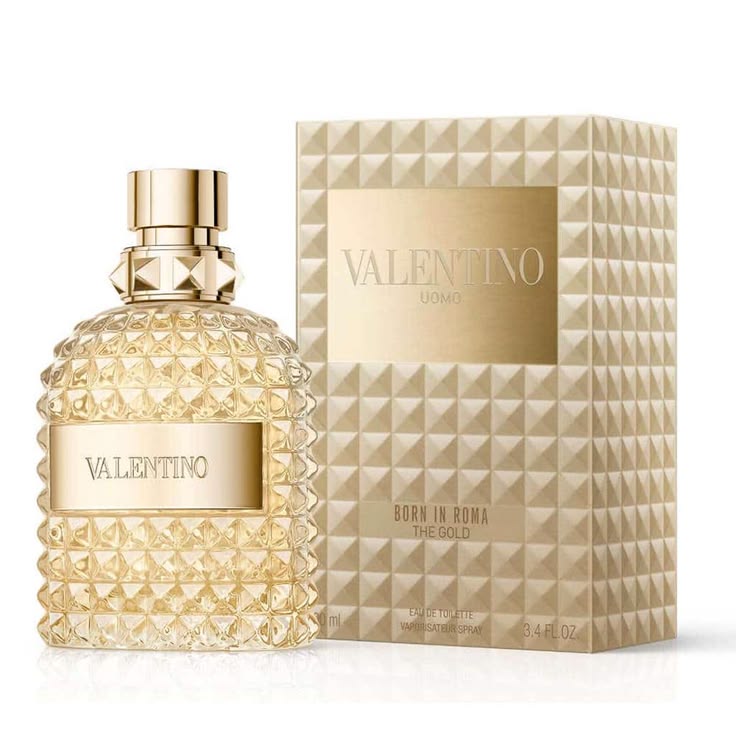 Valentino Uomo Born in Roma The Gold Eau de Toilette studded spray bottle 3.4 oz for men