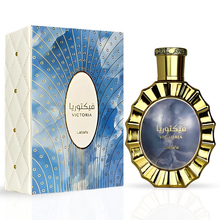 Lattafa Victoria Eau de Parfum 100ml clear glass bottle with gold detailing
