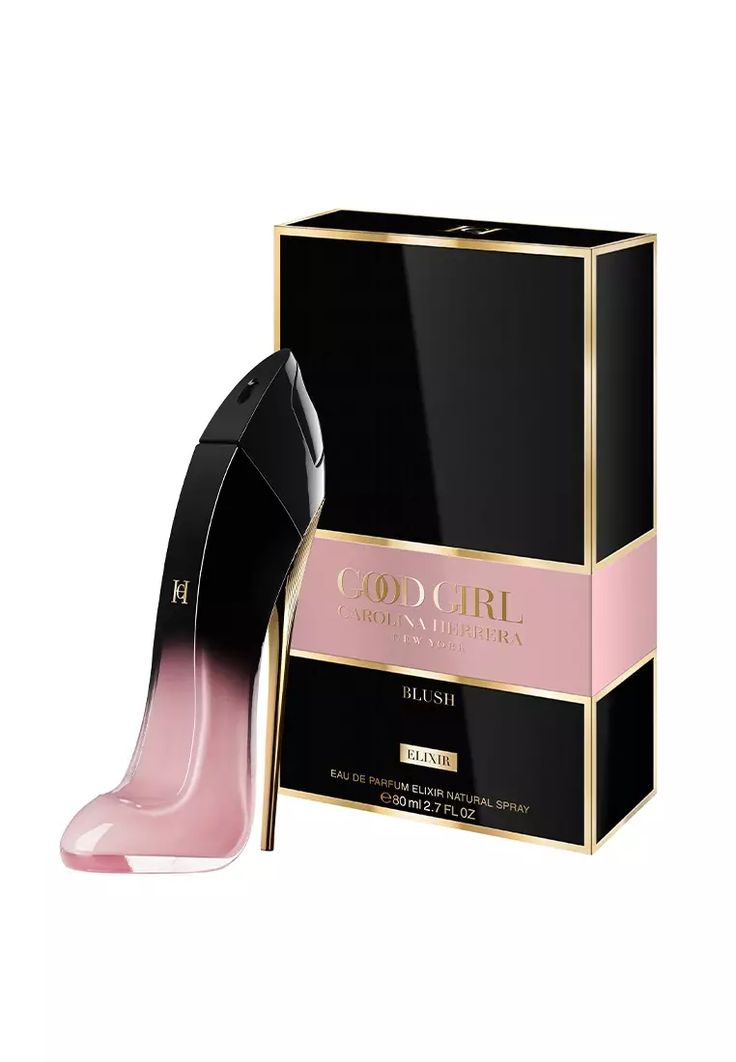 Carolina Herrera Good Girl Blush Elixir Eau de Parfum 100ml 3.4 oz pink and black ombré stiletto bottle with gold heel