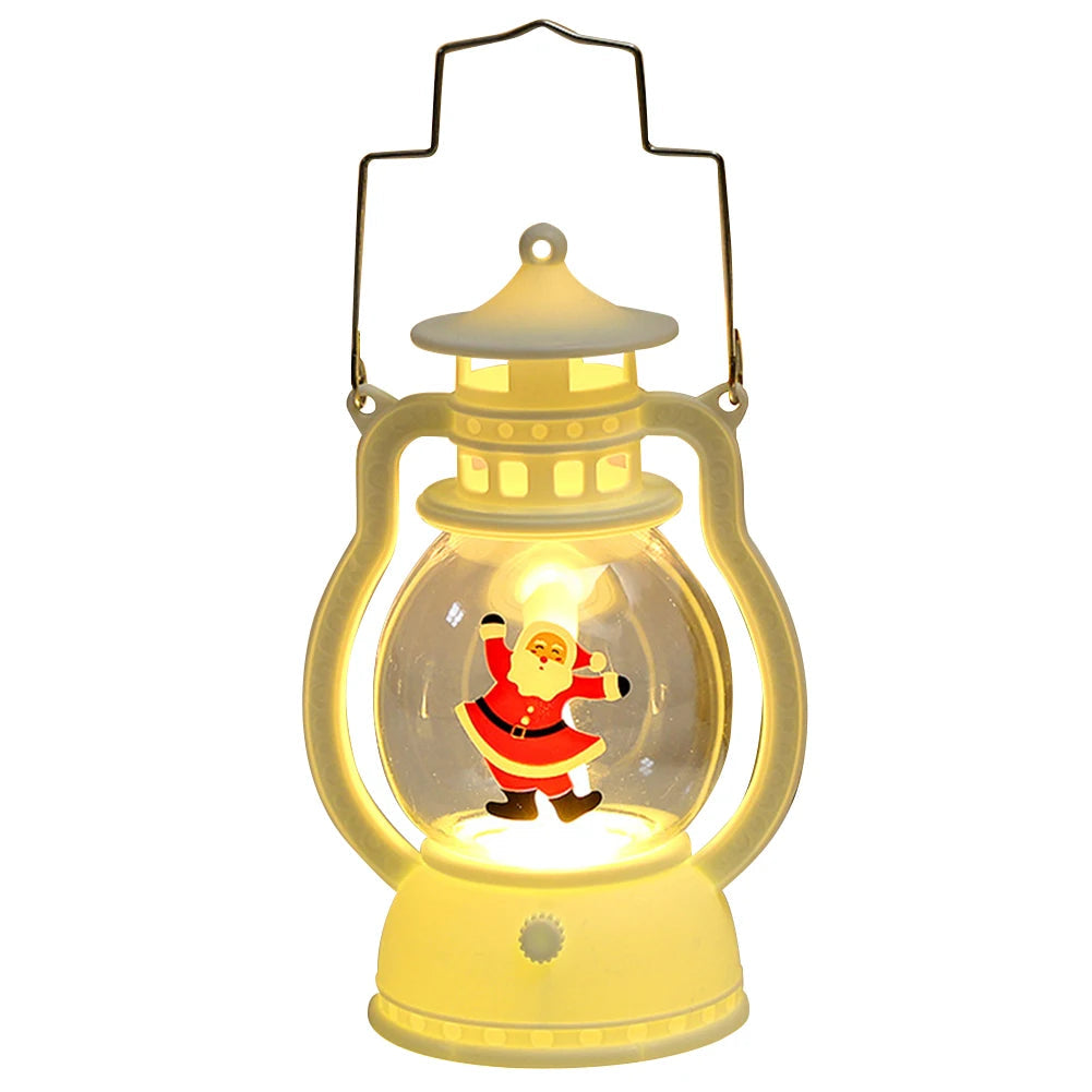 Christmas LED Lantern Night Light – Battery Operated Hanging Decorative Lantern with Handle Stylish Shop