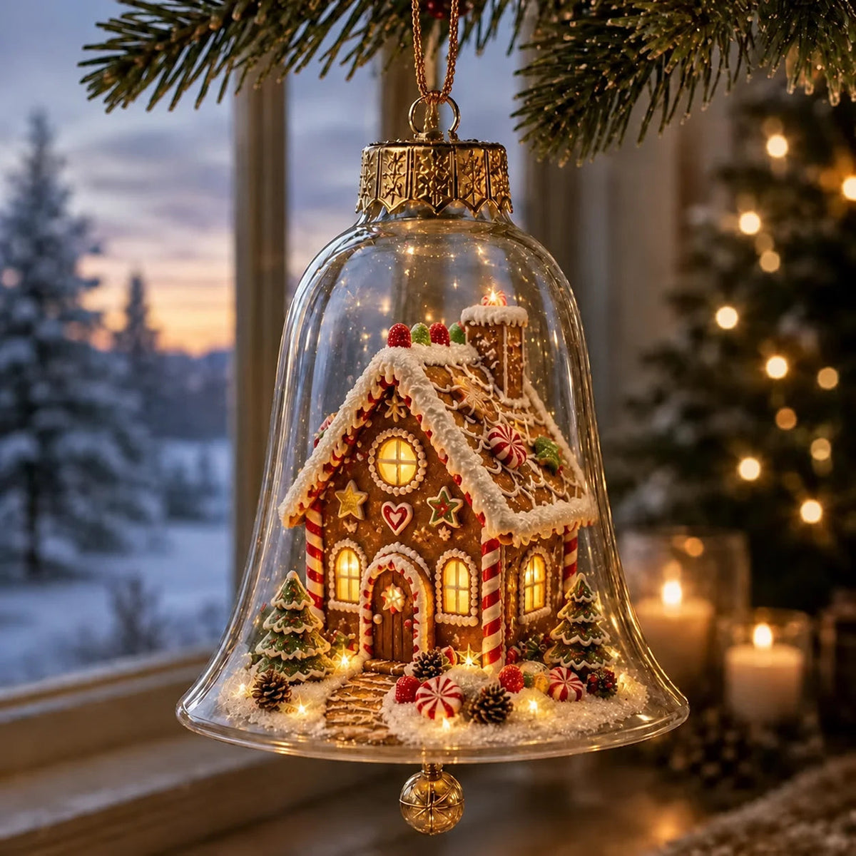 Lighted Santa Claus Christmas Tree Ornament – Transparent Hanging Pendant Decoration Stylish Shop