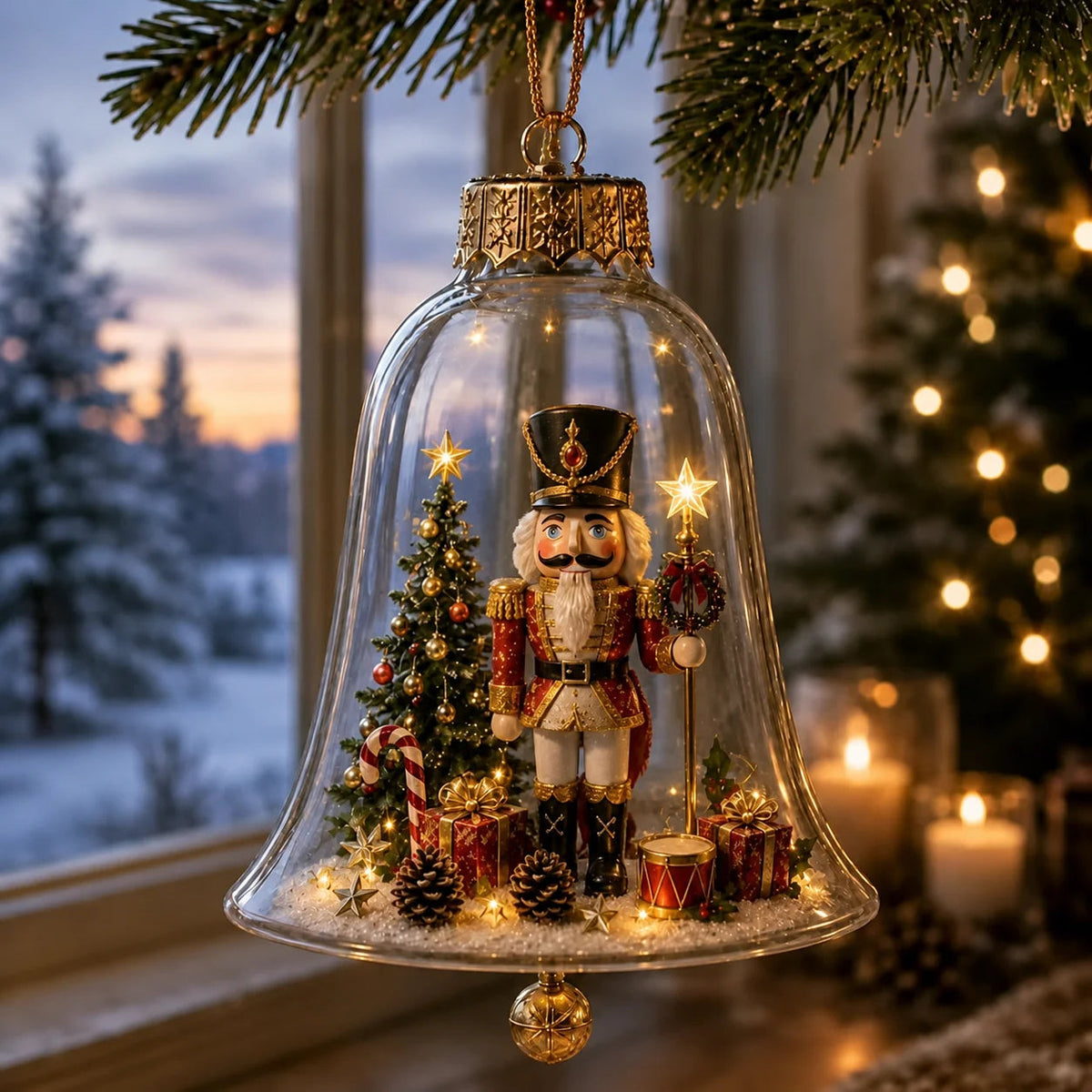 Lighted Santa Claus Christmas Tree Ornament – Transparent Hanging Pendant Decoration Stylish Shop