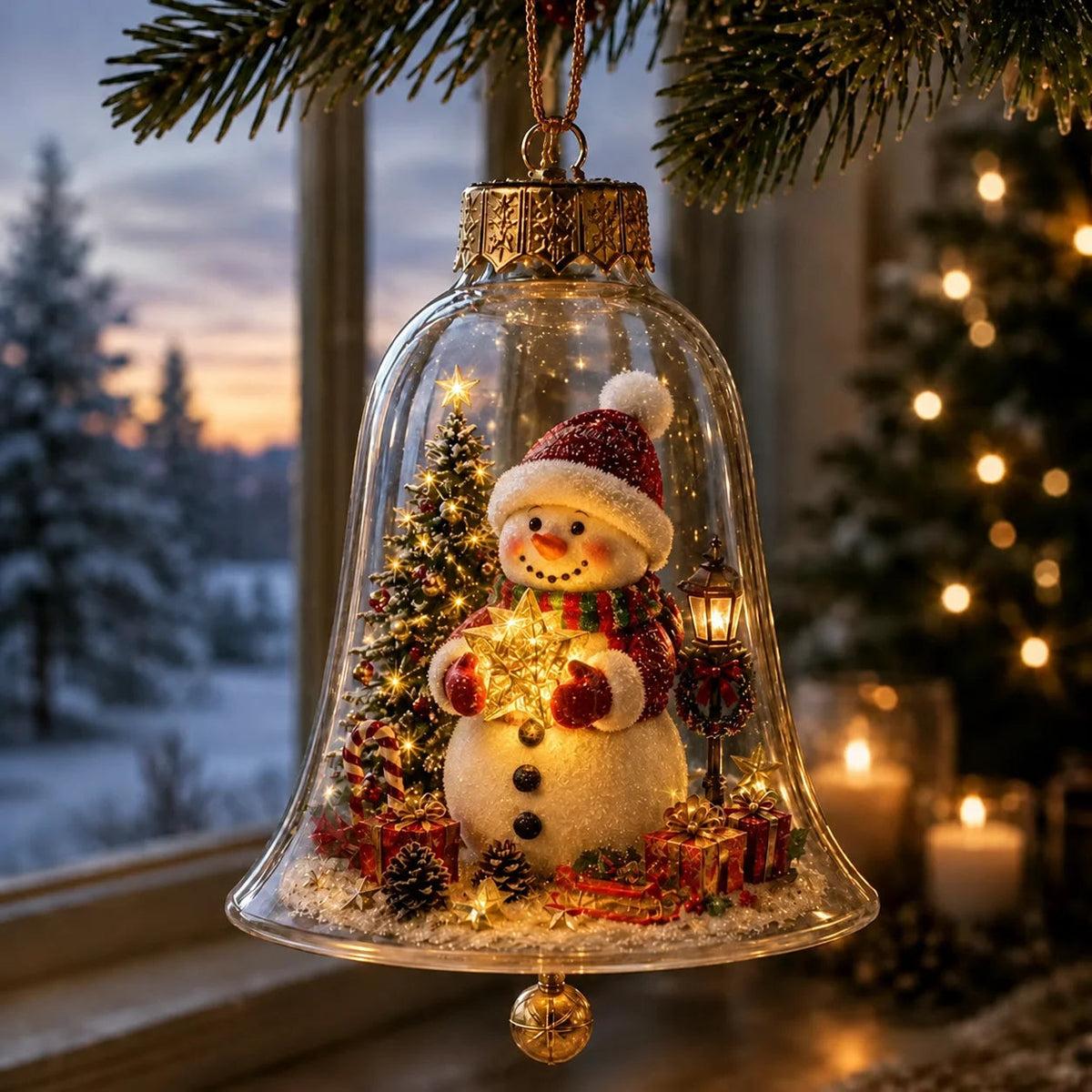 Lighted Santa Claus Christmas Tree Ornament – Transparent Hanging Pendant Decoration Stylish Shop