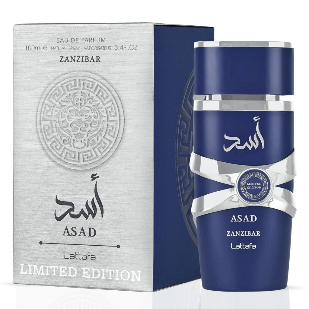 Lattafa Asad Zanzibar Eau de Parfum spray bottle 3.4 oz 100ml for men