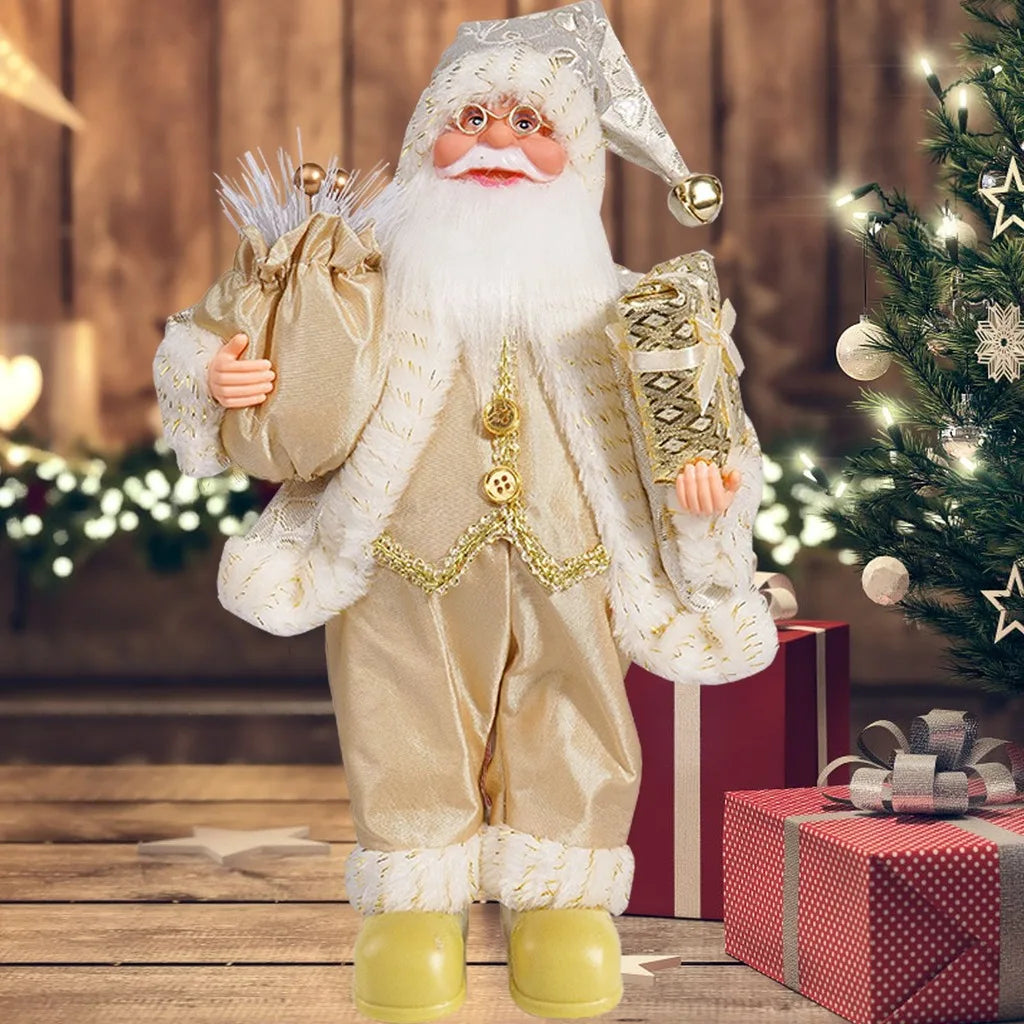 Plush Santa Claus Doll Christmas Decoration – Soft Fabric Santa Figurine for Home & Shop Display Stylish Shop