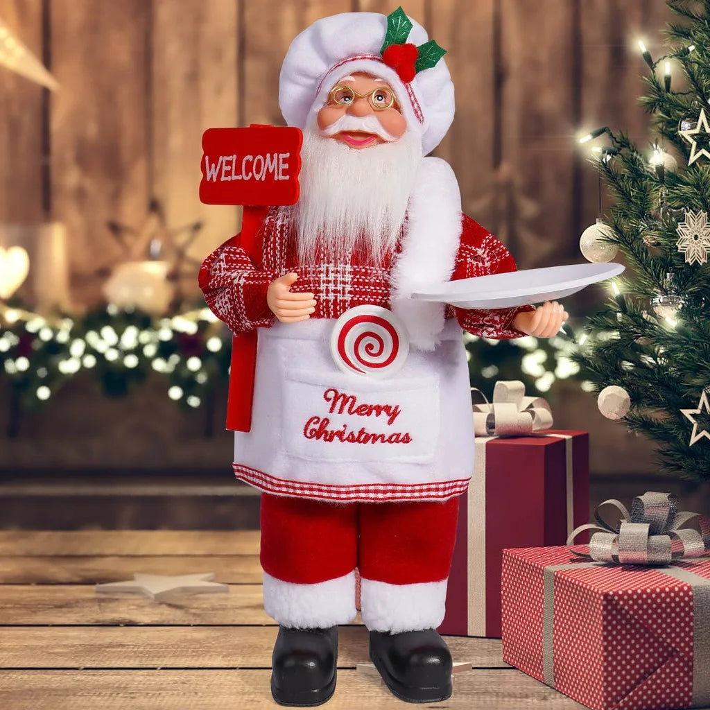 Plush Santa Claus Doll Christmas Decoration – Soft Fabric Santa Figurine for Home & Shop Display Stylish Shop