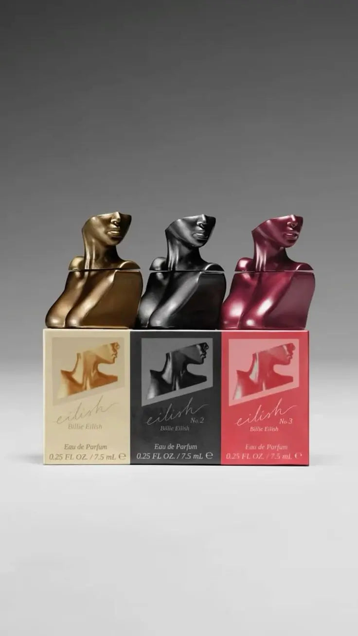 Eilish by Billie Eilish Eau de Parfum collection 3.4 oz, Eilish, No. 2 and No. 3 perfume spray bottles for women