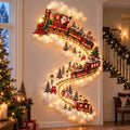 Christmas magic trail LED wall light with glowing Santa sleigh and reindeer scene hanging on a wall