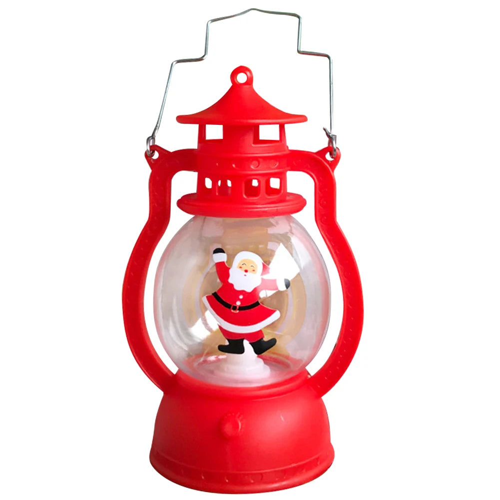 Christmas LED Lantern Night Light – Battery Operated Hanging Decorative Lantern with Handle Stylish Shop