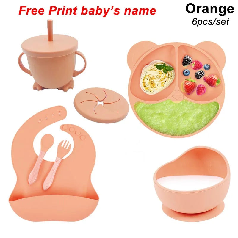 Personalized Baby Silicone Feeding Set – 6 Pcs Alsonic UK