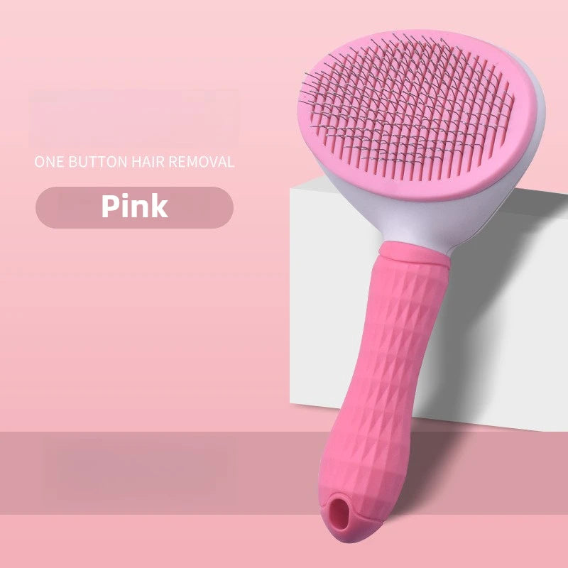 Self-Cleaning Slicker Brush for Cats & Dogs – Pet Hair Removal Grooming Comb with Anti-Slip Handle Alsonic UK