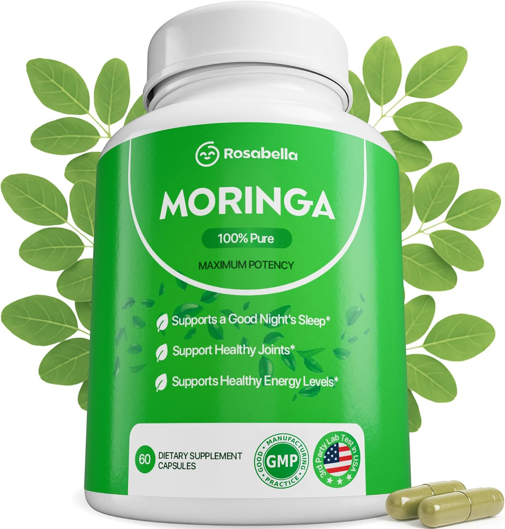 Moringa capsules 60 count supplement bottle