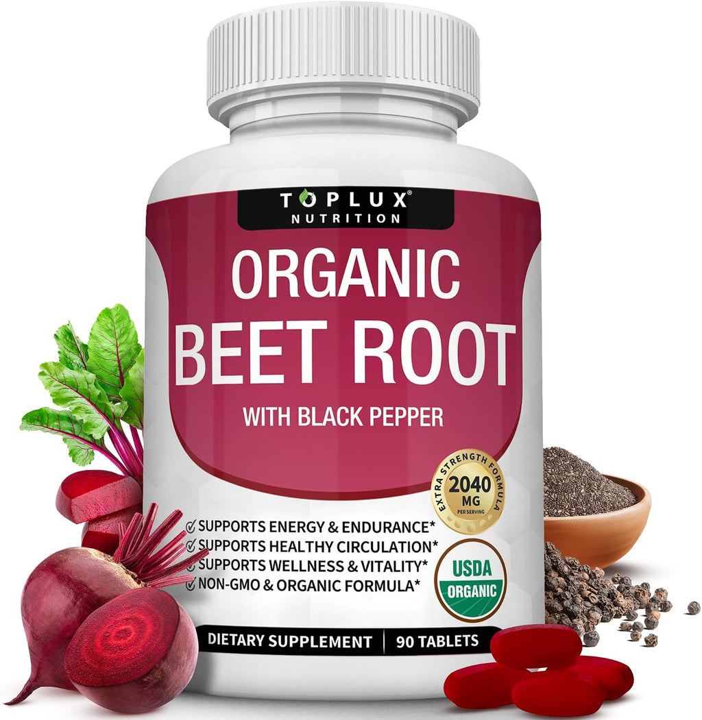 Organic beet root tablets 90 count supplement